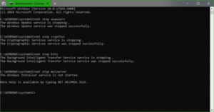 Windows Update Error Code 80244019 CMD