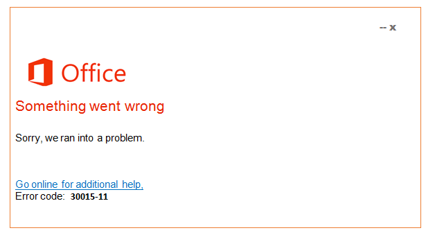 Microsoft Office 2019/2021/365 Error Code 30015-11